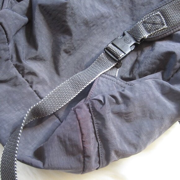 Kipling Cloth Backpack Purple Blue Grey Color Adjustable Straps Zip Up Closure - Picture 10 of 10